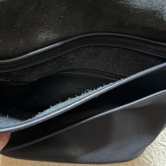 Vintage Coach 4150 Made in USA Fletcher Saddle Bucket Crossbody Bag Flap Black - Picture 3 of 5